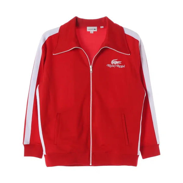 [BUNJANG] Lacoste x Ricky Regal Side Line Logo Jersey Track Jacket Red / 라코스테 X 리키 리갈 사이드 라인 로고 저지 트레이닝 트랙 재킷 레드