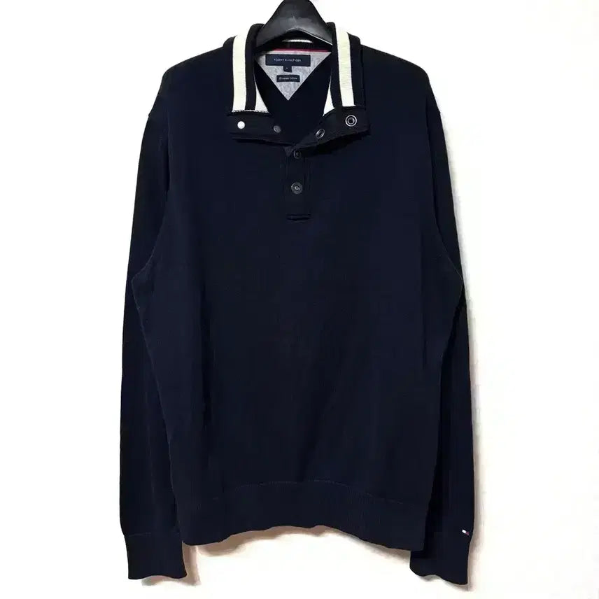 [BUNJANG] Tommy Hilfiger Half-Button Knit Sweater - Navy (L) / [L,100]타미힐피거 하프버튼 니트 반단추 곤색