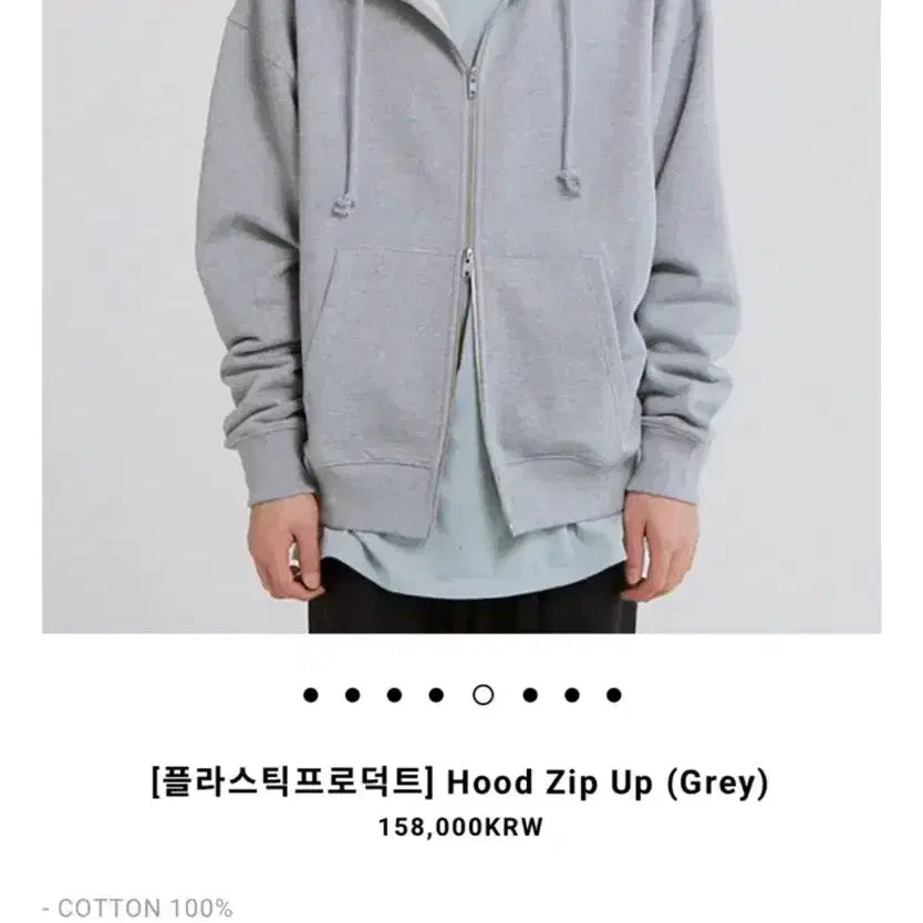 [BUNJANG] Plastic Product Grey Hooded Zip-Up Jacket / 플라스틱프로덕트 후드 집업 그레이