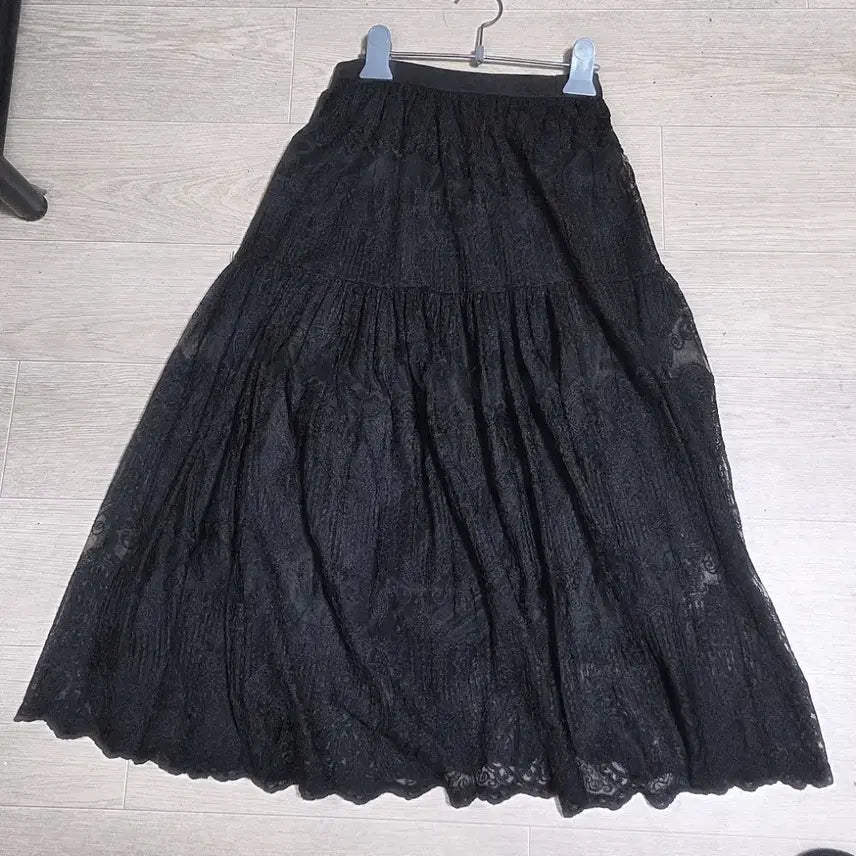 [BUNJANG] Gothic Black Lace Long Skirt / [고딕] 고딕풍 양지뢰 공겜여주깔 블랙 레이스 롱 스커트