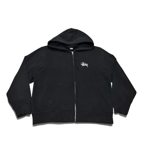 [BUNJANG] Stussy Black Stock Logo Basic Hoodie Zip-up / M 스투시 블랙 스탁로고 베이직 후드집업