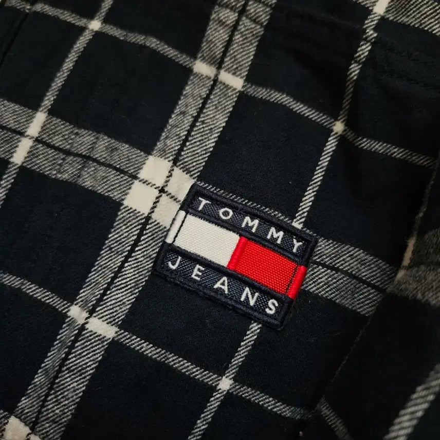 [BUNJANG] Tommy Jeans Check Oversized Shirt Jacket / 타미진스 체크 오버핏 셔츠 자켓