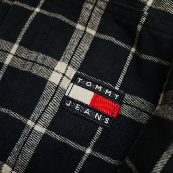 [BUNJANG] Tommy Jeans Check Oversized Shirt Jacket / 타미진스 체크 오버핏 셔츠 자켓