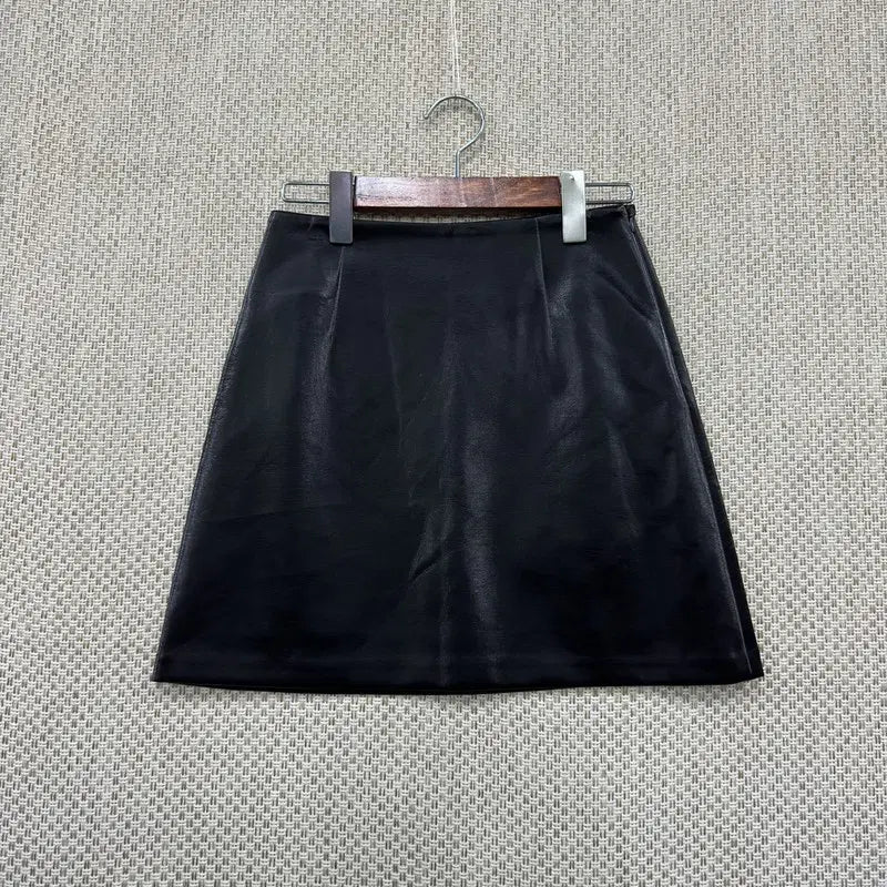 [BUNJANG] Vintage Leather Mini Skirt / 빈티지 가죽 치마 미니스커트 S H03791