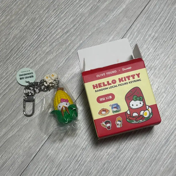 [BUNJANG] Hello Kitty Gangneung Corn Keychain / 올리브영 키티 키링 강릉 옥수수