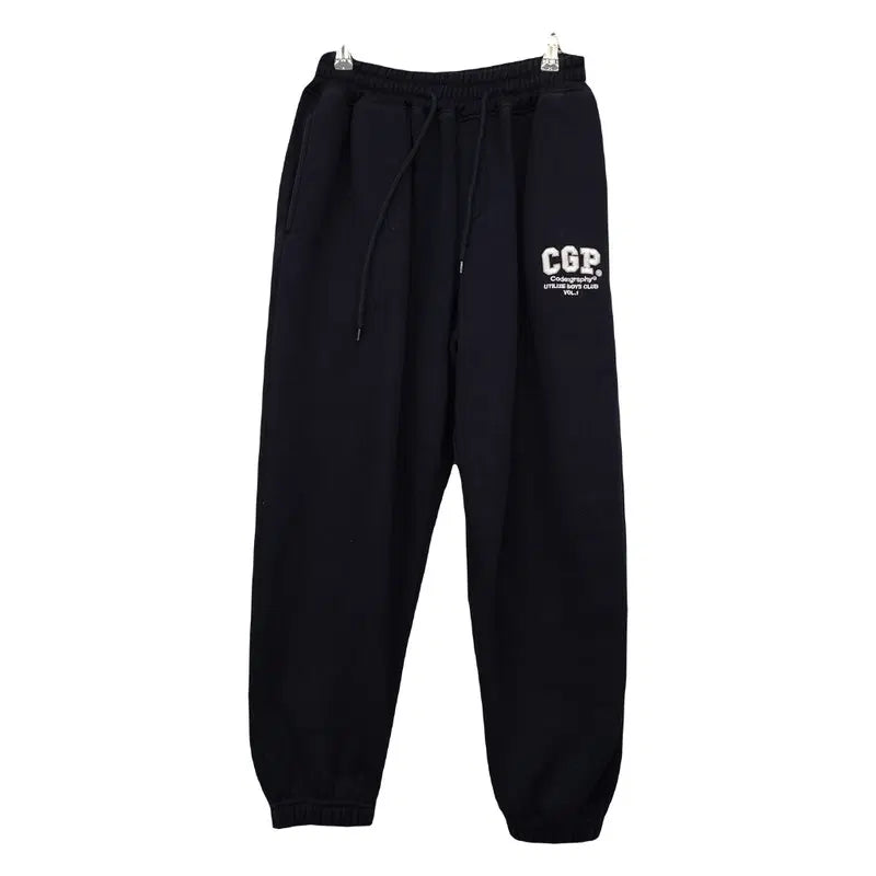 [BUNJANG] Codegraphy Black Sweat Logo Jogger Pants (Size S) / 코드그라피 블랙 스웻 로고 조거팬츠 S