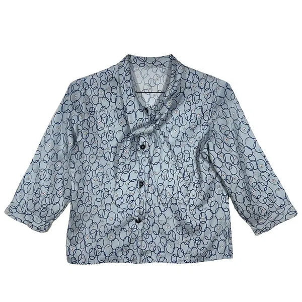 [BUNJANG] Light Blue Ribbon Neck Blouse [M] / 라이트 블루 리본넥 블라우스 [M]
