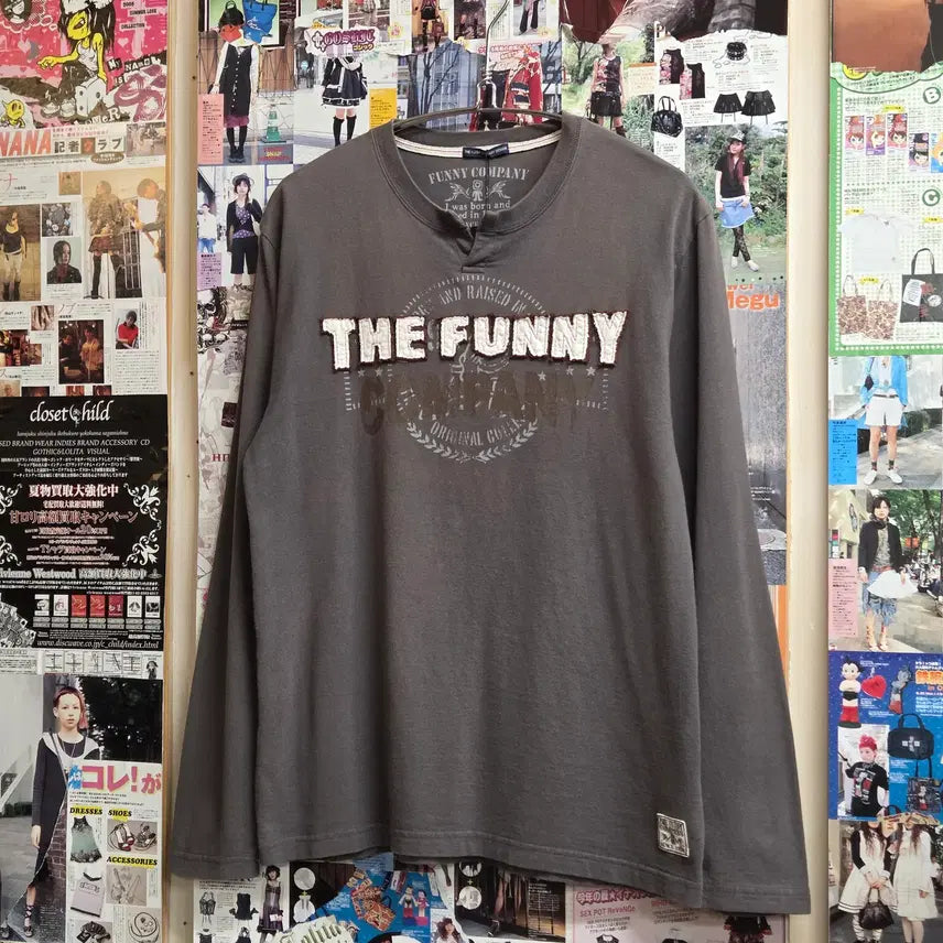 [BUNJANG] JPN Lettering Patch Long Sleeve Shirt M / JPN 레터링 패치 롱슬리브