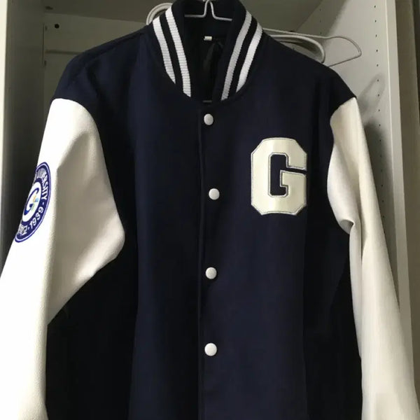 [BUNJANG] Gachon University Navy Bomber Jacket - Size M / 가천대 네이비 학잠 M