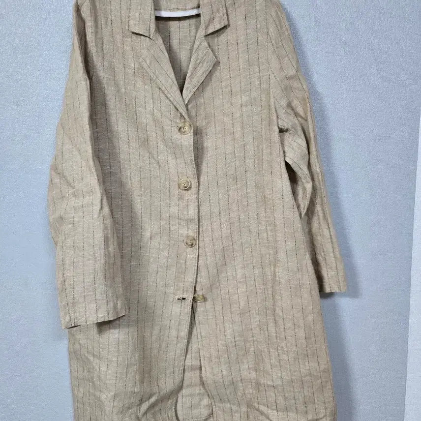 [BUNJANG] Kind Stripe Linen Casual Coat / kind 스트라이프 캐쥬얼 린넨 코트 66~77