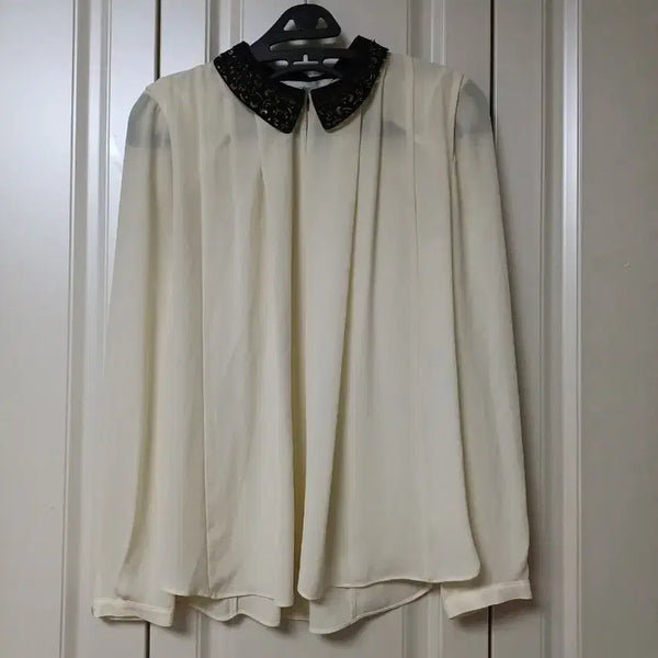 [BUNJANG] DEWL Ivory Long-Sleeve Blouse Size 66 / 듀엘 아이보리 긴팔 블라우스 66