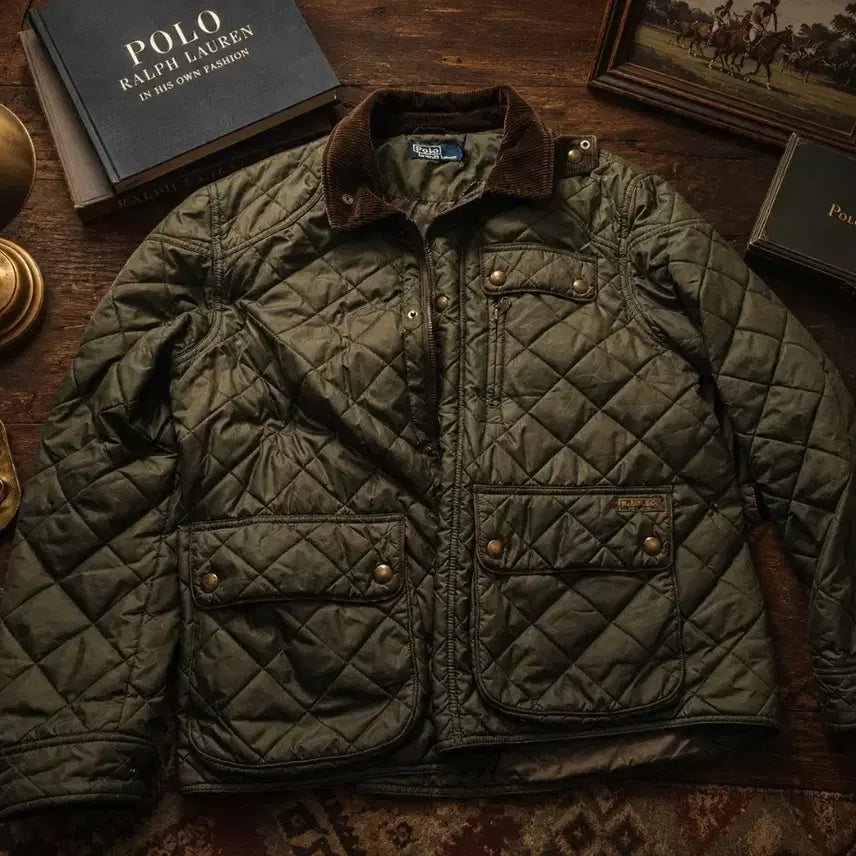 [BUNJANG] Polo Ralph Lauren Quilted Jacket Olive Green / 폴로 랄프로렌 퀼팅 자켓 올리브 그린