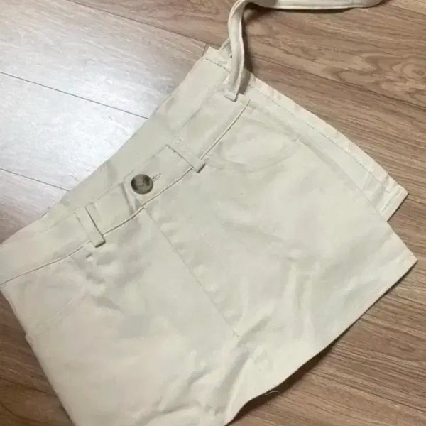 [BUNJANG] Span Layered Wrap Mini Skirt - Beige / 스판 레이어드 랩 미니 스커트 XS
