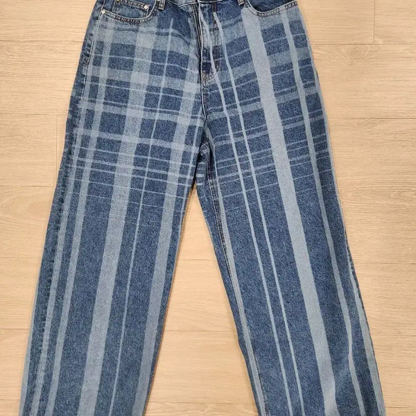[BUNJANG] Martinplan Stripe Wide Denim Pants L / 마틴플랜 스트라이프 와이드 데님 팬츠 L