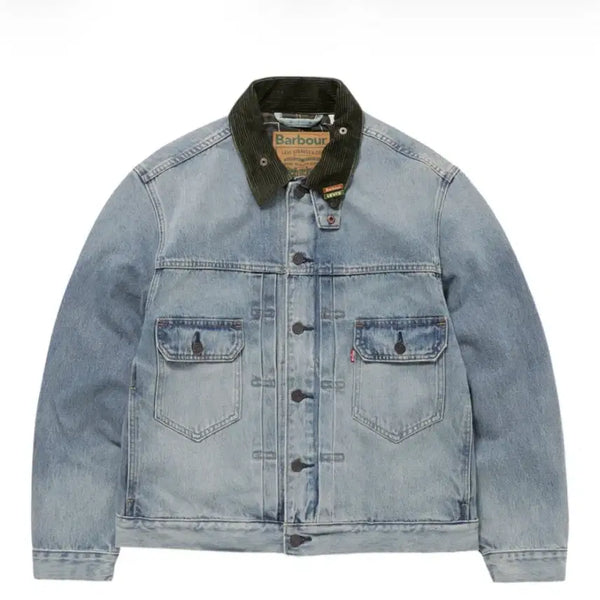 [BUNJANG] Barbour x Levi's Denim Jacket Light Blue M / 바버 X 리바이스 데님 자켓 연청 M 사이즈 구매