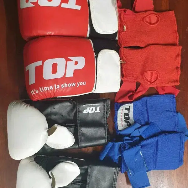 [BUNJANG] TOP Boxing Gloves and Hand Wraps Set / TOP 복싱 글러브 및 핸드랩 2세트