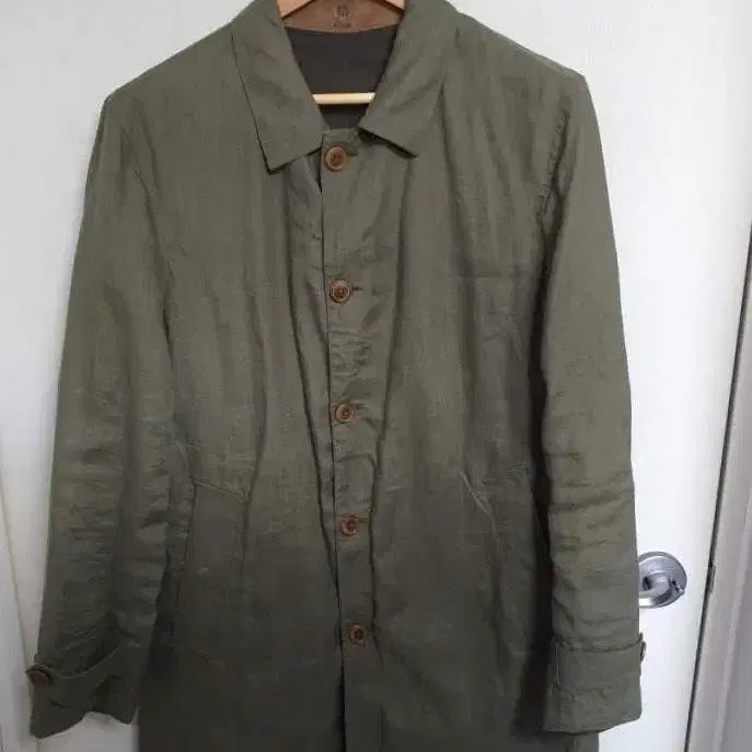 [BUNJANG] Massimo Dutti Linen Khaki Work Jacket (Size 100-105) / 100)마시모두띠 린넨 카키 워크자켓