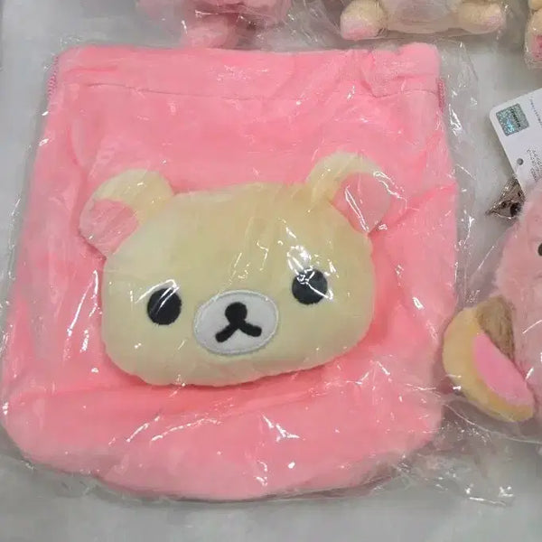 [BUNJANG] Rilakkuma Pink Drawstring Pouch / [일본정품] 코리락쿠마 핑크 조이개 파우치
