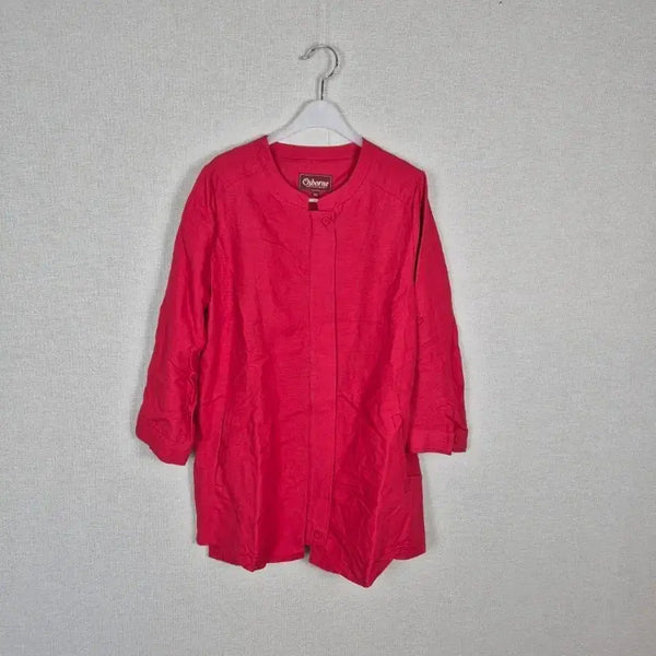 [BUNJANG] Osborn Rayon Linen Blend Red Long Sleeve Jacket / (#66)오스본 레이온마혼방 레드 긴팔 자켓