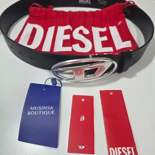 [BUNJANG] Diesel D Buckle Belt Silver / 디젤 벨트 실버 D 버클 블랙