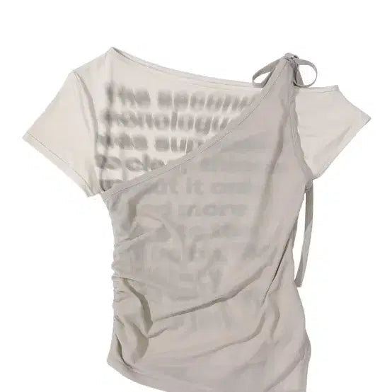 [BUNJANG] Second Monologue Off-Shoulder Sleeve T-Shirt / 세컨모놀로그 오프숄더 슬리브 티셔츠