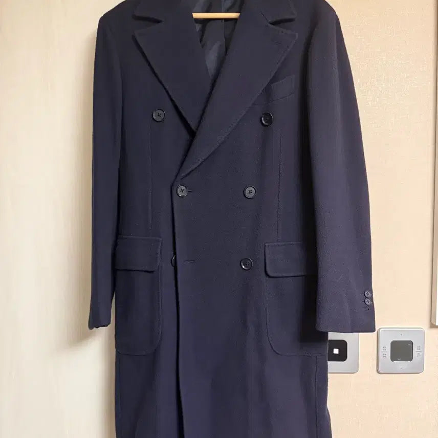 [BUNJANG] Ring Jacket Navy Polo Coat Wool 100% Size 48 / 링자켓 네이비 폴로코트 (48)