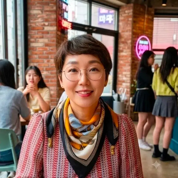 [BUNJANG] Women's Horse Pattern Magnetic Scarf / 여성 말 패턴 자석 스카프