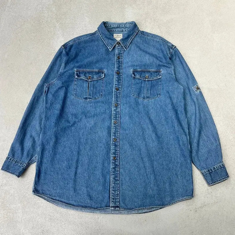 [BUNJANG] L.L. Bean Work Denim Shirt / 엘엘빈 워크 데님셔츠 s12459