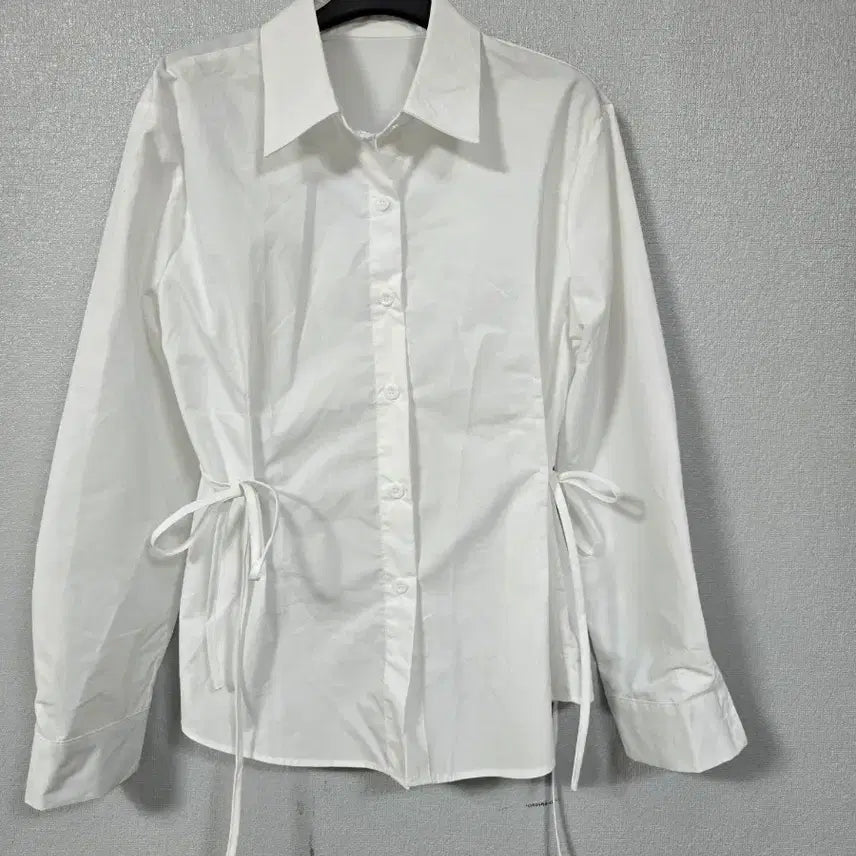 [BUNJANG] Nylon Blend Long Sleeve Blouse / 옆묶음 나일론면 긴팔 블라우스 55~66