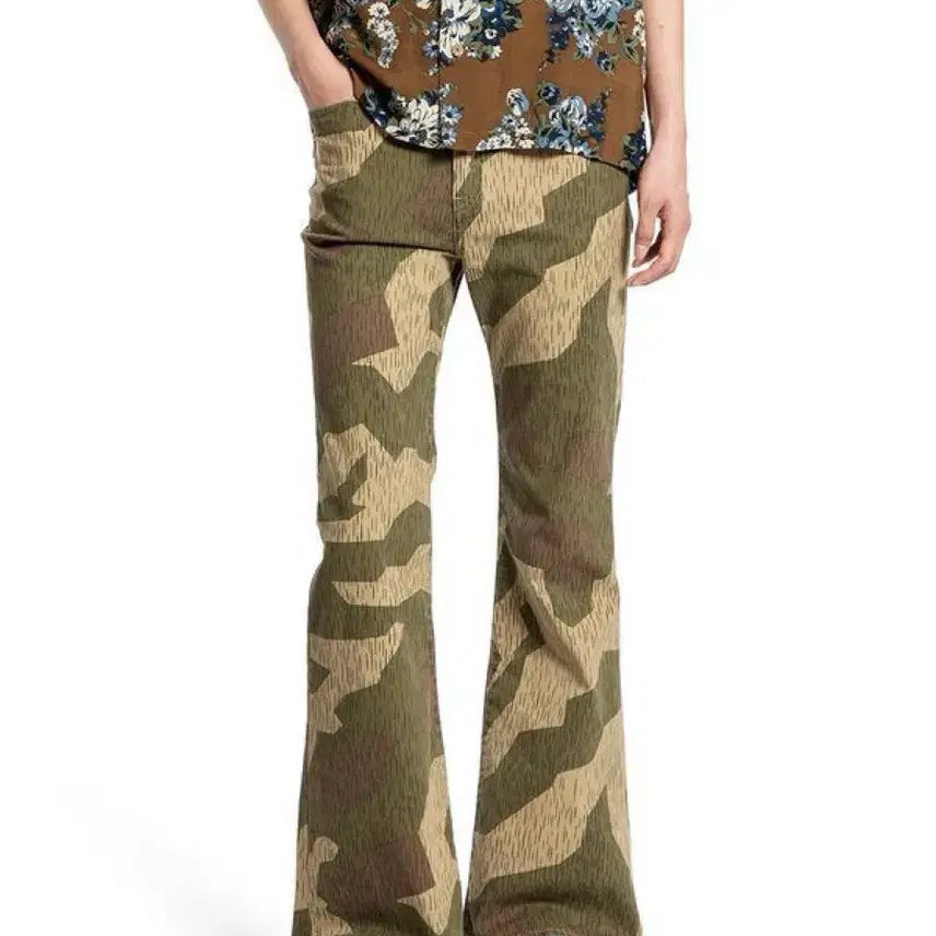 [BUNJANG] Kapital Camo Flare Pants / 캐피탈 카모 플레어 팬츠