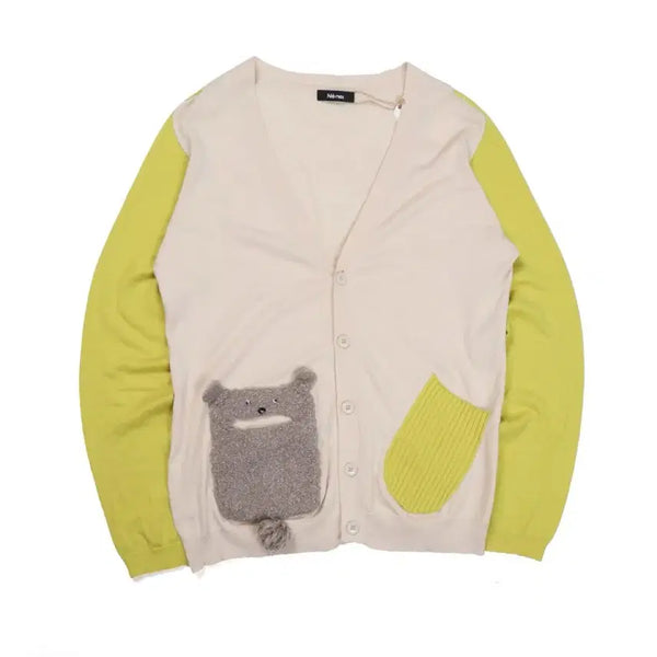 [BUNJANG] Ne-Net Wool Blended Patchwork Cardigan / 네넷 Ne-Net Wool Blended Patchwork Cardigan