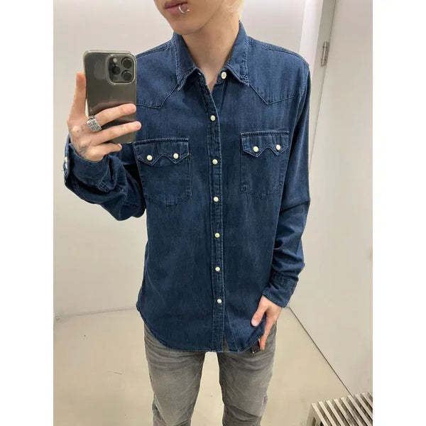 [BUNJANG] Levi's Two Pocket Western Denim Shirt / 리바이스 투포켓 웨스턴 데님셔츠 r4578