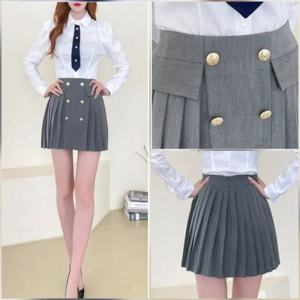 [BUNJANG] Tiara Grey Pleated Skirt / [새상품][55/66]회색주름스커트