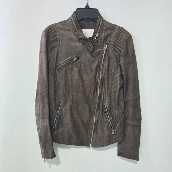 [BUNJANG] Sandro Leather Rider Jacket / 산드로 가죽 라이더 자켓