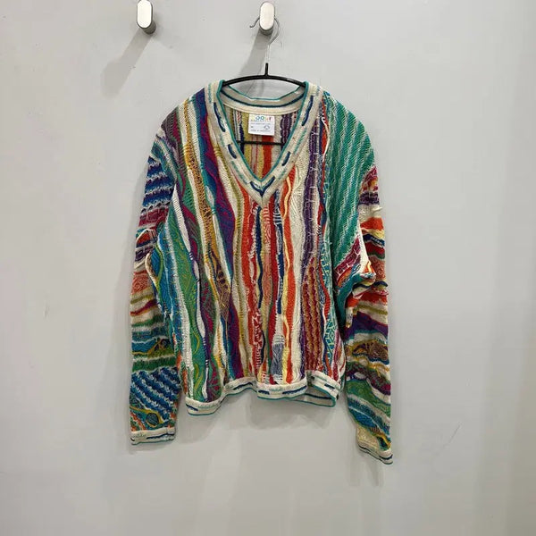 [BUNJANG] Koojee Cable V-Neck Knit / 쿠지 케이블 브이넥 니트  r4584