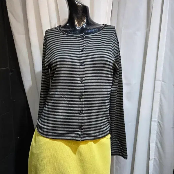 [BUNJANG] Black Stripe Cardigan / 블랙 스트라이프 가디건