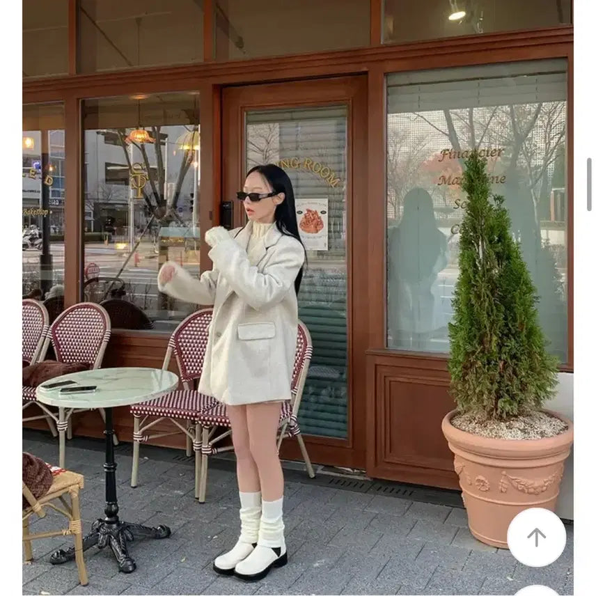 [BUNJANG] Modi Mood Wool Coat Jacket Ivory / 에이블리 모디무드 울 코트 자켓 아이보리