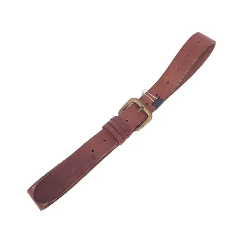 [BUNJANG] Vintage Double Loop Brass Buckle Leather Belt / VINTAGE 더블 루프 브라스 버클 레더 벨트