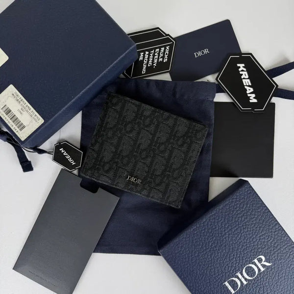 [BUNJANG] Dior Oblique Bifold Wallet Black / [S+급] 디올 오블리크 반지갑 블랙