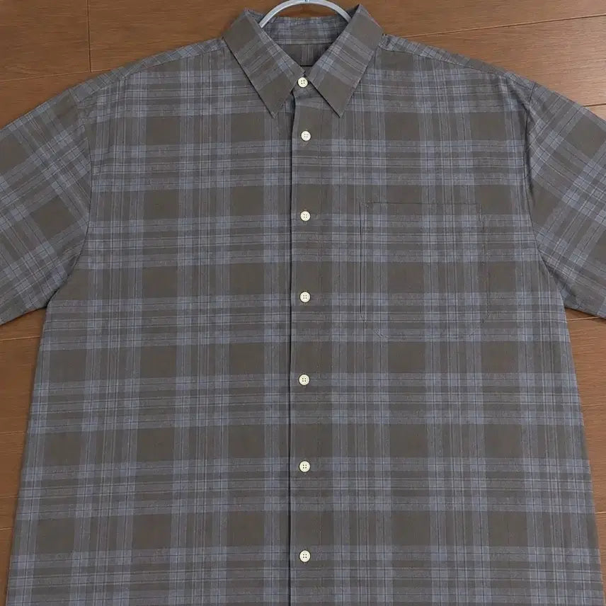 [BUNJANG] Navy Cropped Check Shirt / (새상품,무료배송) 네이비 크롭 체크셔츠