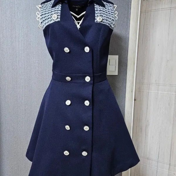 [BUNJANG] Egoist Navy Midi Dress / 에고이스트 네이비 원피스