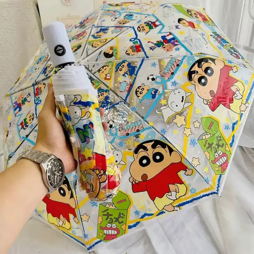 [BUNJANG] Crayon Shin-chan Clear Automatic Umbrella / 짱구 투명 자동 우산