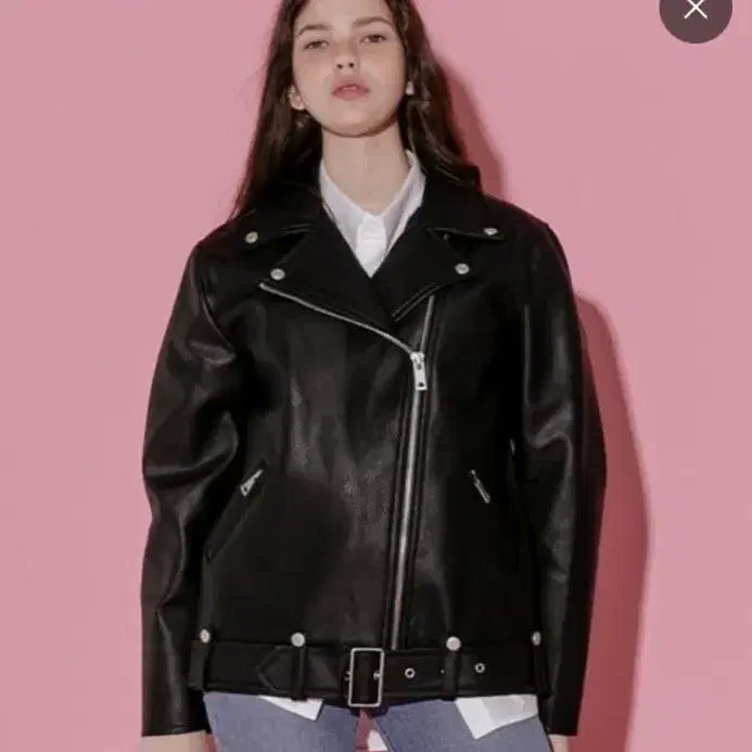 [BUNJANG] Lady Volume Vegan Leather Jacket Black L / 레이디볼륨 가죽 자켓 24년
