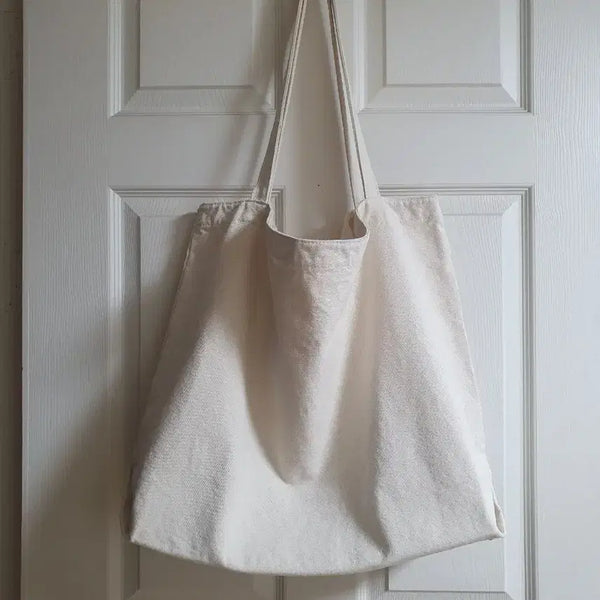 [BUNJANG] Large Canvas Shoulder Bag / 빅사이즈 캔버스 숄더백