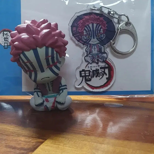 [BUNJANG] Demon Slayer Akaza Shoulder Bump Keyring Bundle Set / 귀멸의 칼날 아카자 어깨쿵 키링 일괄