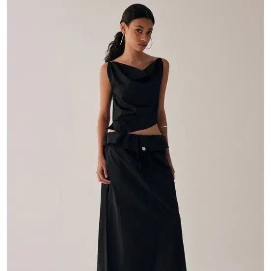 [BUNJANG] Triming Bird Long Skirt Black / 트리밍버드 롱스커트