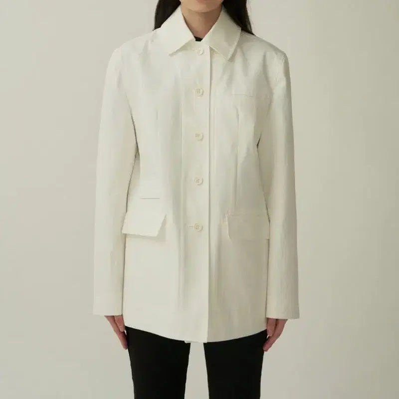 [BUNJANG] Muar Mus Cotton Work Jacket White / 무아르무스 코튼 워크자켓 화이트