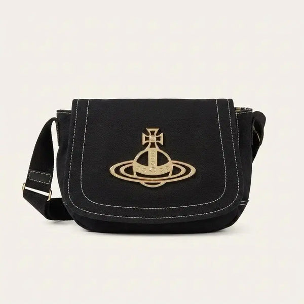 [BUNJANG] Vivienne Westwood Canvas Shoulder Bag - Black / 비비안웨스트우드 숄더백 블랙