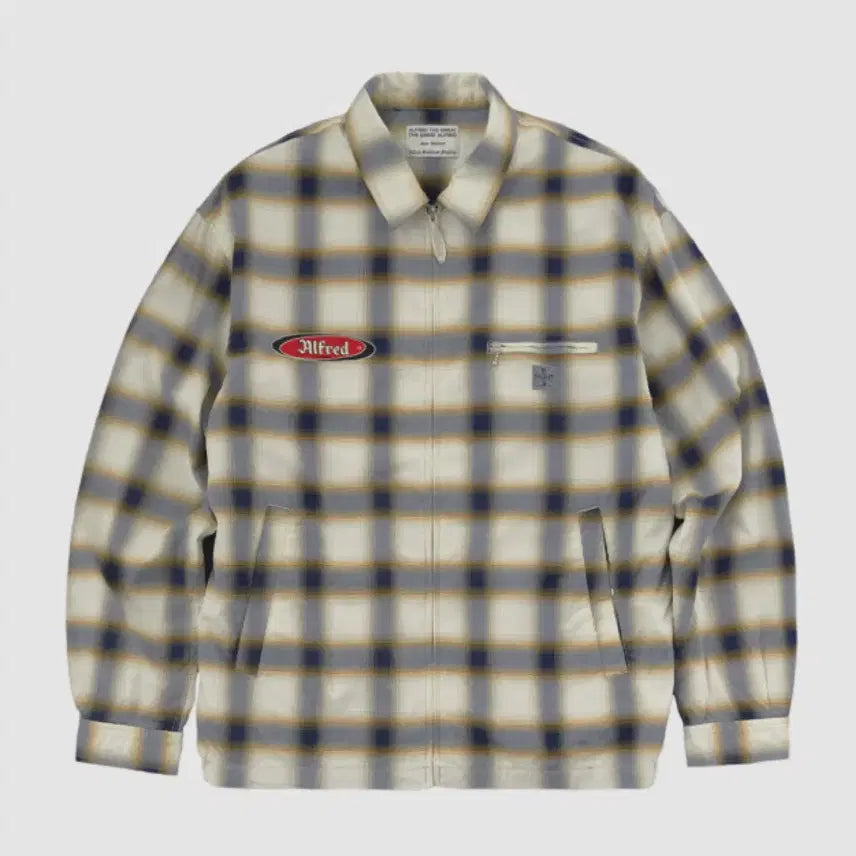 [BUNJANG] Alfred Iron Cross Plated Jacket / (M) 알프레드 아이언 크로스 플레이드 자켓