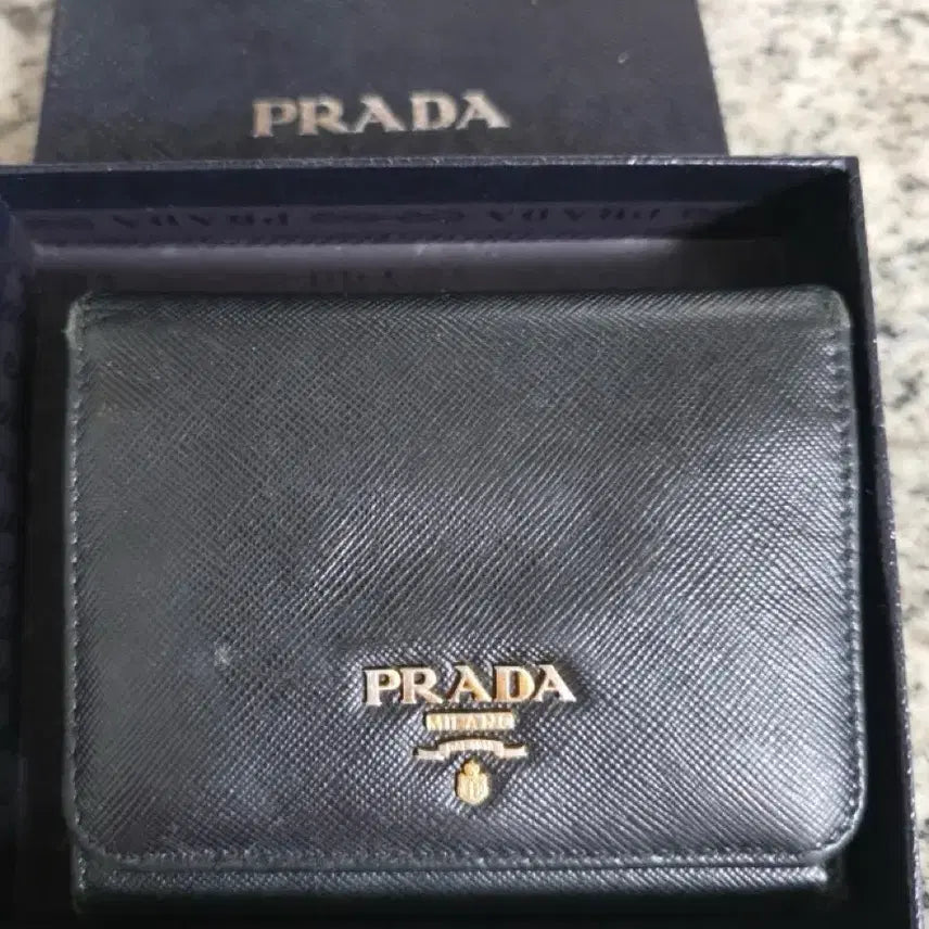 [BUNJANG] Prada Saffiano Bifold Wallet Black / 프라다 사피아노 반지갑 블랙(풀박스)